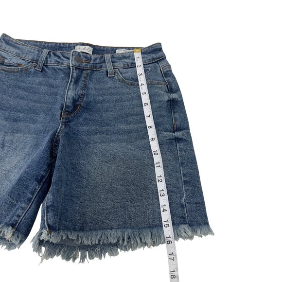 Wonderly Womens Mid-Rise Denim Shorts Size 6 Frayed Hem - Picture 7 of 10